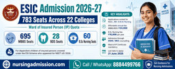 ESIC IP Quota Admission 2026-27: 783 Seats for MBBS, BDS and B.Sc Nursing Across 22 Colleges