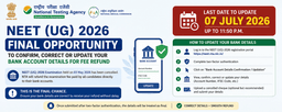 NTA Extends Final Opportunity to Update Bank Details for NEET UG 2026 Fee Refund